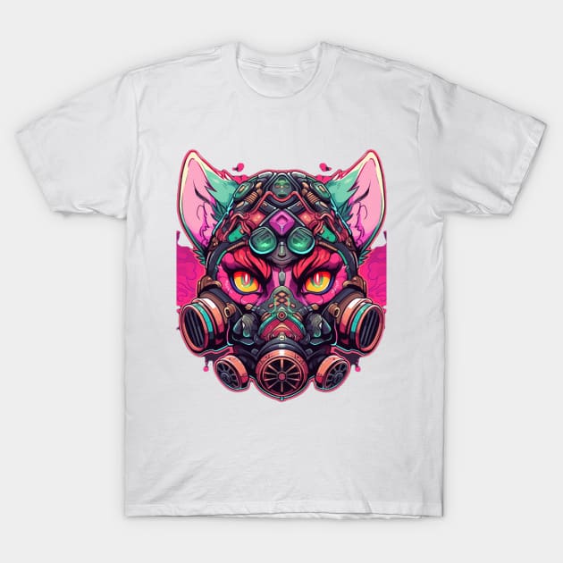 gas mask cat T-Shirt by Patrick9